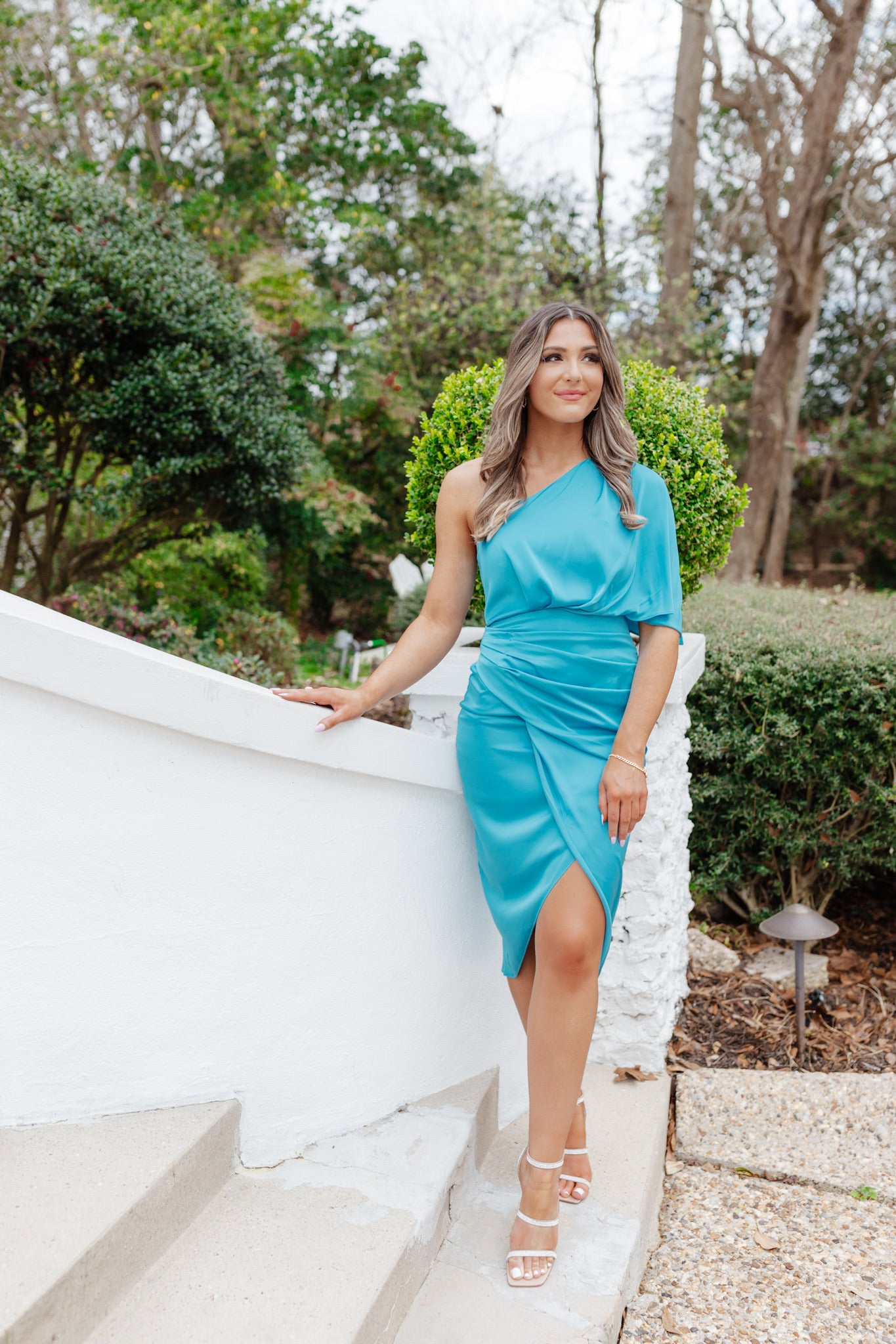 Aqua Satin Wrap Dress – Fly Boutique